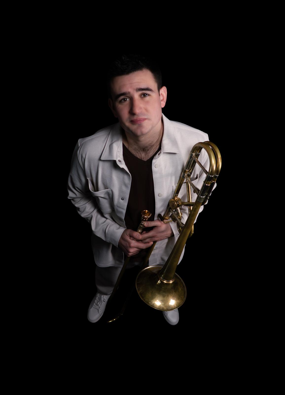 Louis Lapierre, avec son trombone